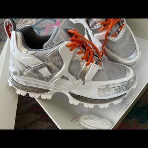 BRAND NEW EMPORIO ARMANI MEN’s sneakers. Us size 12. White/orange.